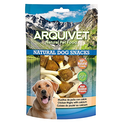 ARQUIVET Muslitos de Pollo con Calcio 100 gr - Snacks para Perros 100% Naturales - Chuches, premios, golosinas, chucherías, recompensas para Perros - Producto Light