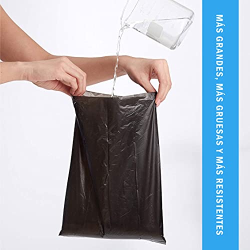 Astorpet | Bolsas para excrementos de Perro con Dispensador y Clip para correa (300 bolsas). Caca Perro. Poop Bag. Antifugas. Extra Gruesas. Color Negro