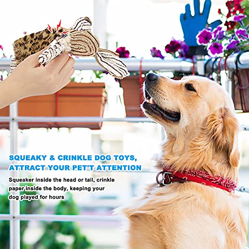 Augot 3 Piezas Juguetes para Perros Juguete para Perro con Chirriador Juguete De Peluche para Perro Sin Relleno Duradero Juguete de Peluche para Perro para Masticar Interactivo para Pequeños Medianos