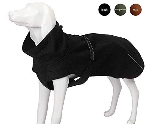 babepet Martin - Abrigo de invierno para perro, abrigo cálido, ropa para perro al aire libre con correa para el pecho y agujero para arnés, lona de algodón y pato, clima frío, negro y XL