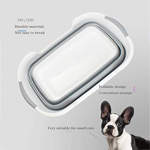 Baño De Mascotas Bañera Plegable Baño para Perros Cubo De Baño Especial Baño De Peluche Bañera De La Piscina Baño De Perro Pequeño/Canasta De Lavandería Plegable Rectangular