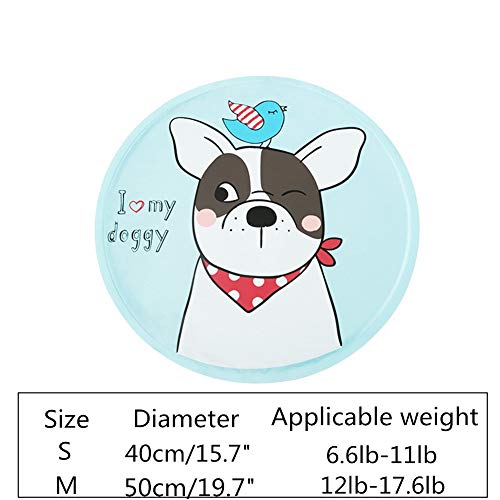 beautyhe Colchon Perro Lavable Antideslizante Gel No Tóxicas Alfombra Enfriadora Dibujos Animados Durable Resistente Colchon Impermeable Exterior para Perros Gato bluedog,Small