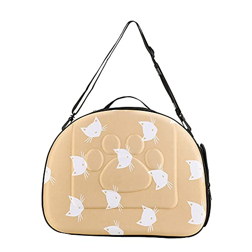 Bolsa de transporte para gatos, perros, bandolera, extraíble, lavable, plegable, para gatos, pequeños perros, conejos, animales de compañía, homologado avión (M, amarillo)
