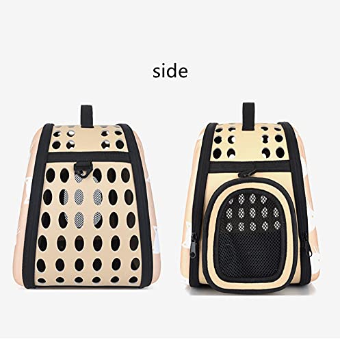 Bolsa de transporte para gatos, perros, bandolera, extraíble, lavable, plegable, para gatos, pequeños perros, conejos, animales de compañía, homologado avión (M, amarillo)