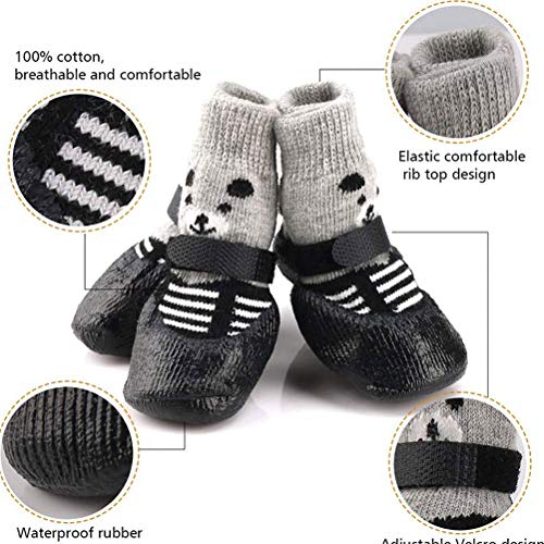 BSTOB 4 Uds, Calcetines para Perros, Antideslizantes, Impermeables, Protector de Patas, Calcetines Deportivos al Aire Libre, Zapatos, Botas, Zapatos para Perros, Zapatos Protectores para la Lluvia