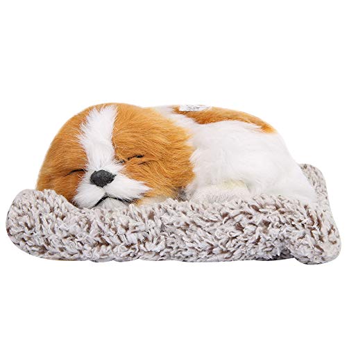 Caiqinlen Gato Negro Animal de Peluche Perro de Peluche Blanco Y Negro Cachorro de Peluche Cachorro Realista Cachorro Durmiendo Cachorro Petzzz Perro,(Perro de carbón de bambú de Bloque Amarillo)