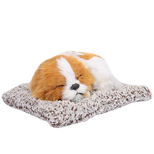 Caiqinlen Gato Negro Animal de Peluche Perro de Peluche Blanco Y Negro Cachorro de Peluche Cachorro Realista Cachorro Durmiendo Cachorro Petzzz Perro,(Perro de carbón de bambú de Bloque Amarillo)