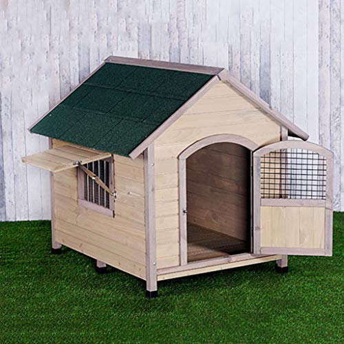 Casa de perro con porche de madera Al aire libre PET PET Cabaña de estilo Kennel Resistente a la clima Resistente al agua Afirmante para mascotas Inicio Muebles para mascotas para pequeños animales gr