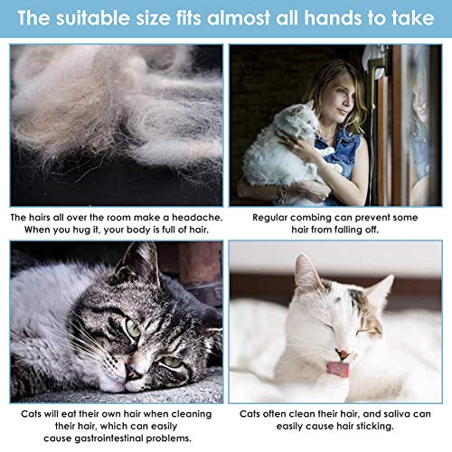 Cepillo De Gatos, Cepillo De Pelo Gato, Cat Brush, Cepillo De Perro, Cepillo Perro Gato, Peine de Limpieza Autolimpiante, para Masajear y Limpiar, Reduce la Caida de Cabello, con Botón de Limpieza
