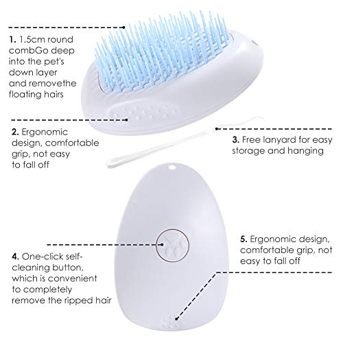 Cepillo De Gatos, Cepillo De Pelo Gato, Cat Brush, Cepillo De Perro, Cepillo Perro Gato, Peine de Limpieza Autolimpiante, para Masajear y Limpiar, Reduce la Caida de Cabello, con Botón de Limpieza
