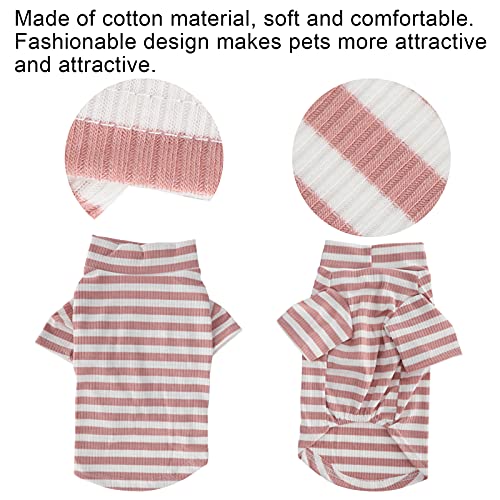 Chaleco enfriador para mascotas, chaleco refrigerante para perros, camisa a rayas de algodón para mascotas, camisetas transpirables para perros pequeños y gatos, ropa suave para cachorros(L-Rosado)