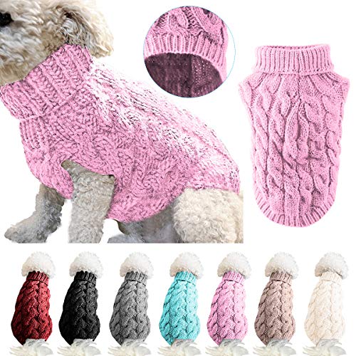 Chaleco suéter para Perros Abrigo cálido suéteres de Invierno de Lana de Punto Suave para Mascotas Ropa de Abrigo de Ganchillo de Punto para Perros pequeños medianos