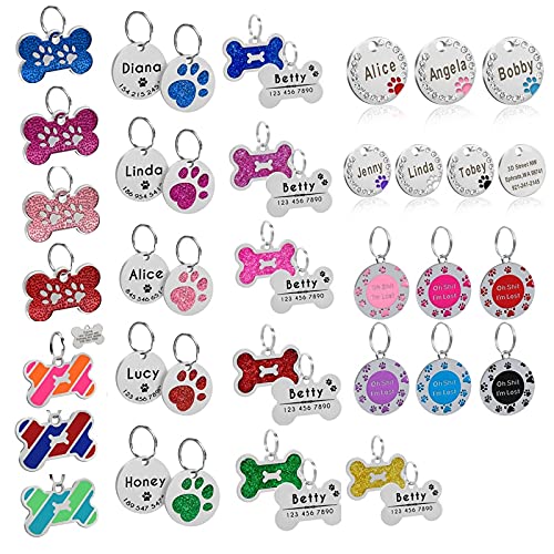 Chapa Perro Grabada Perro IDENTIFICACIÓN Etiqueta Personalizado PET ID Etiquetas Cuello Accesorios Placa De Cachorro Personalizado Para Pequeñas Perros Grandes Pitbull Chihuahua Placas Para Perros