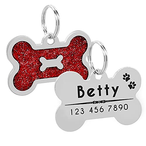 Chapa Perro Grabada Perro IDENTIFICACIÓN Etiqueta Personalizado PET ID Etiquetas Cuello Accesorios Placa De Cachorro Personalizado Para Pequeñas Perros Grandes Pitbull Chihuahua Placas Para Perros