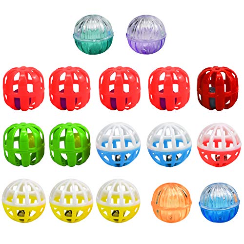 Chstarina 17 Piezas Coloridas Mascotas Bolas Pelotas Entrenamiento,Pelota De Gato Juguetes para Gatos Juguetes Pajaros Juego Bola Juguetes para Mascotas para Gato Gatito Juguetes