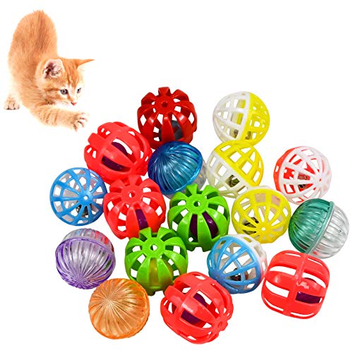 Chstarina 17 Piezas Coloridas Mascotas Bolas Pelotas Entrenamiento,Pelota De Gato Juguetes para Gatos Juguetes Pajaros Juego Bola Juguetes para Mascotas para Gato Gatito Juguetes