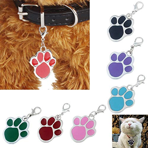 CJFael Etiquetas de identificación personalizadas, grabadas para perro, perro, perro, perro, gato, antipérdida, identificación, collar colgante y accesorios para mascotas, color verde