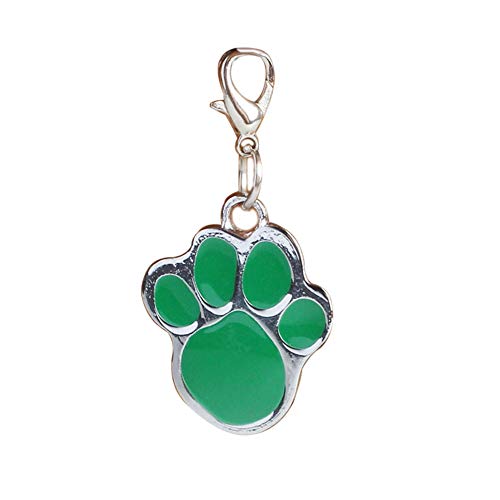 CJFael Etiquetas de identificación personalizadas, grabadas para perro, perro, perro, perro, gato, antipérdida, identificación, collar colgante y accesorios para mascotas, color verde