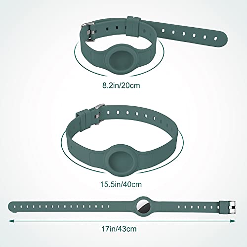 Collar de perro compatible con Apple Airtags, collares de perros con funda para Airtags, antipérdida, rastreador GPS para perros pequeños y medianos y gatos, collar de perro de silicona, verde oscuro