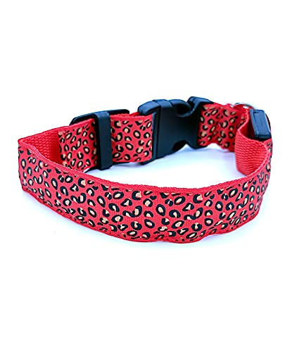 Collar de Perro Led Collar para Perro Reflectante Suave (L 34cm-57cm(Circunferencia), Naranja)