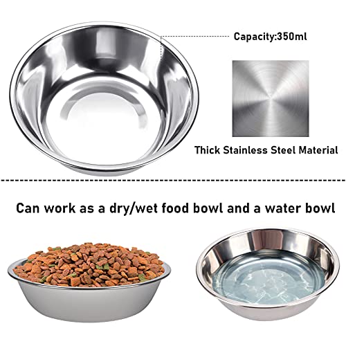 Comedero Elevado para Perros Gatos Altura Ajustable Cuenco Elevado Soporte de Bambú con 2 Cuencos Acero Inoxidable y Alfombras para Comederos para Perro Gatos Pequeño
