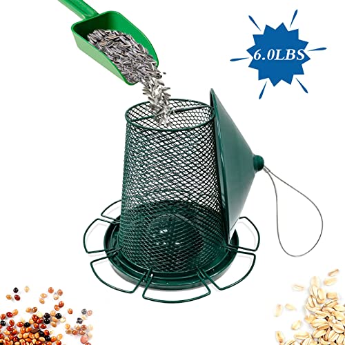 Comedero Metalico Para Pájaros,Comedero Para Pájaros,Comedero Colgante Para Pájaros,Anti Ardilla,Alimentador Aves Silvestres,Para La Decoración Del Balcón Del Jardín Al Aire Libre,Green-11in/28.3cm