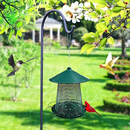 Comedero Metalico Para Pájaros,Comedero Para Pájaros,Comedero Colgante Para Pájaros,Anti Ardilla,Alimentador Aves Silvestres,Para La Decoración Del Balcón Del Jardín Al Aire Libre,Green-11in/28.3cm