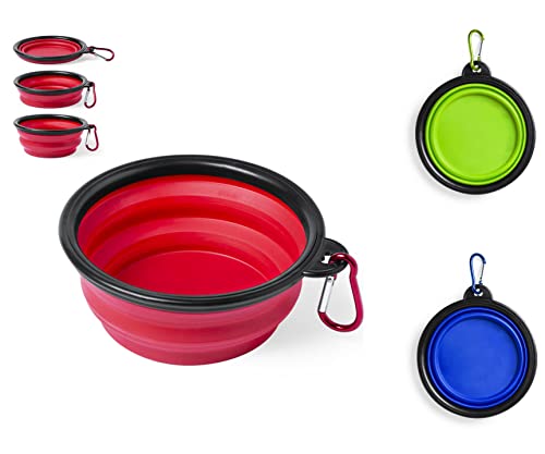 Comedero Plegable para Perros, Bowl para Alimentar Mascotas, Cuenco Plegable para Perros y Gatos, tazón Fuente alimentación para Perros, Bebedero portátil (Verde Claro)
