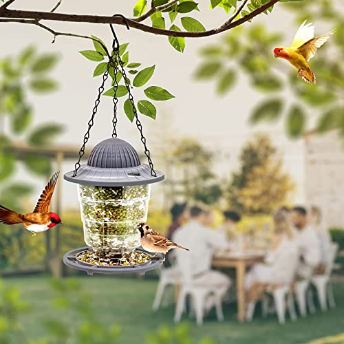Comederos Pájaros,Diseño Plegable,Con Gancho, Cadena,Alimentador Aves Silvestres,Comedero Colgante Para Pájaros,Comedero Exterior Para Aves,Para La Decoración Del Balcón Del Jardín,Green-5in/13cm