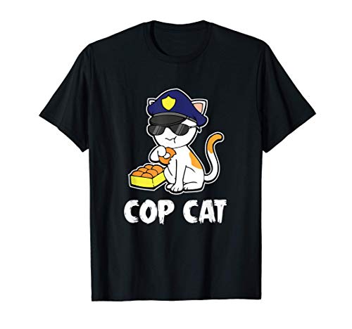 Cop Cat Halloween Costume Police Officer Kitten Cats Lover Camiseta