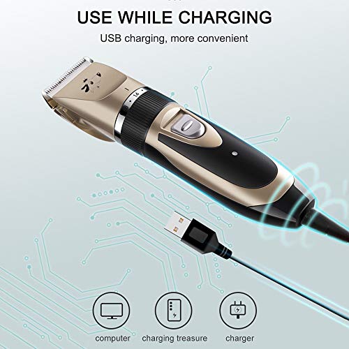 Cortapelos para mascotas, Cortadora de pelo Cortador de pelo de bajo ruido Perro Gato Conejo Cortador de pelo Cortador de pelo para bebés Afeitadoras recargables USB maquinilla cortar pelo profesional