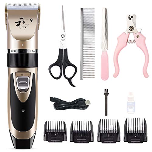 Cortapelos para mascotas, Cortadora de pelo Cortador de pelo de bajo ruido Perro Gato Conejo Cortador de pelo Cortador de pelo para bebés Afeitadoras recargables USB maquinilla cortar pelo profesional