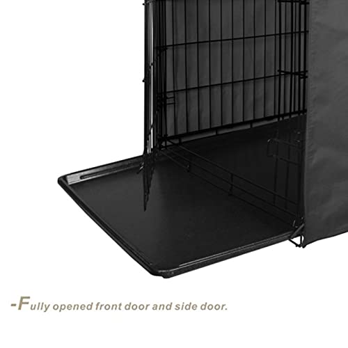 Cubierta Para Jaula Para Perros, Cubierta Antipolvo Para Exteriores Cubierta Para Jaulas Para Perros 210D Tela Oxford Recubierta De Plata Para Jaulas De Alambre Para Patio, Jardín Para El(negro)