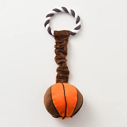 CYGGHYL Pelota de Juguete para Perros, Resistente a mordeduras, Juguetes para Masticar, Pelota con Cuerda, Juguetes interactivos para Perros, Pelota sólida, 2 Forma de Baloncesto