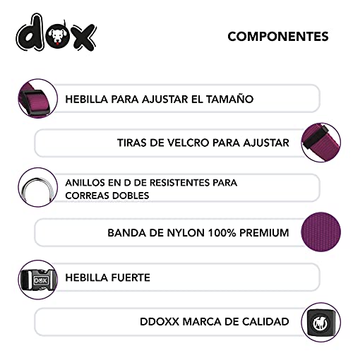 DDOXX Arnés Perro Step-In Nylon, Ajustable | Muchos Colores & Tamaños | para Perros Pequeño, Mediano y Grande | Accesorios Gato Cachorro | Violeta, XXS