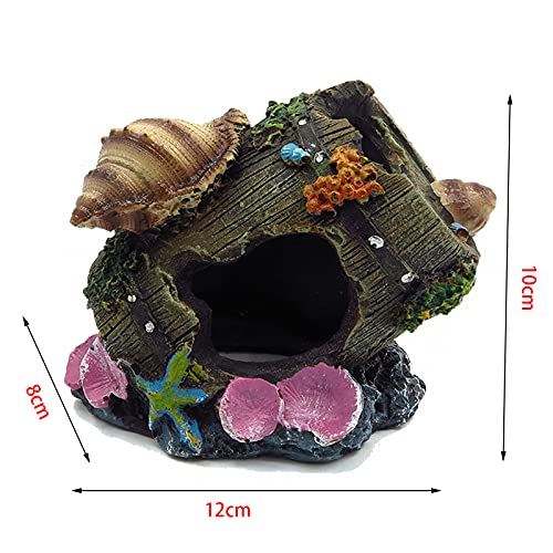 Decoración de la Cueva Acuario de la Roca con la Hierba Verde de los Pescados de Ocultación de Camarón,100% Sguro para la Dcoracion de Tanque de Pez