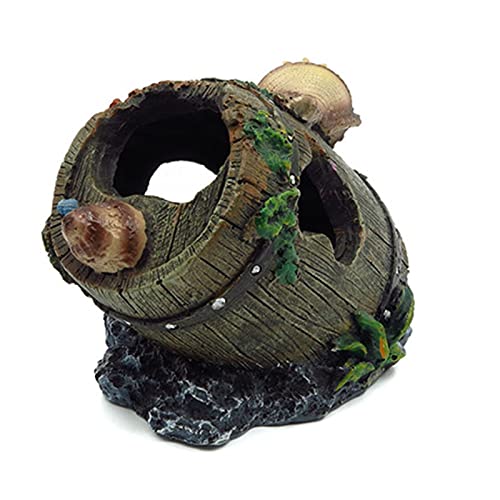 Decoración de la Cueva Acuario de la Roca con la Hierba Verde de los Pescados de Ocultación de Camarón,100% Sguro para la Dcoracion de Tanque de Pez