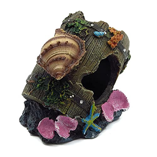 Decoración de la Cueva Acuario de la Roca con la Hierba Verde de los Pescados de Ocultación de Camarón,100% Sguro para la Dcoracion de Tanque de Pez