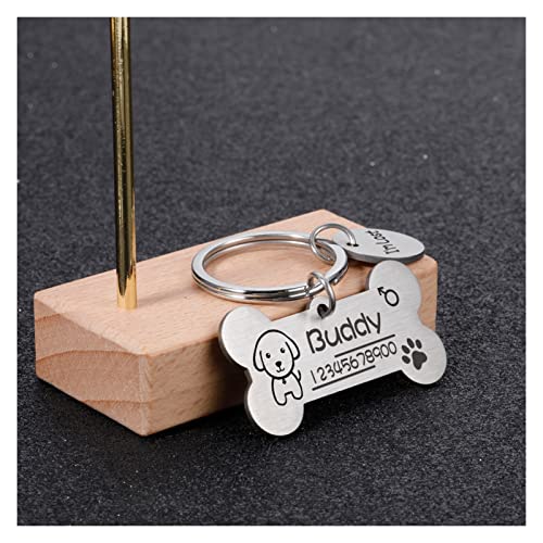 DHDHWL Placas Identificación Perros 1pcs Personalized Dog Cat IDENTIFICACIÓN Tag Anti-perdido Nombre de Mascotas Etiquetas Placas Grabado Gratis Perros Gatos IDENTIFICACIÓN Placa de identificación de