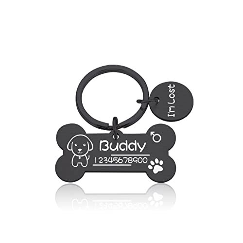 DHDHWL Placas Identificación Perros 1pcs Personalized Dog Cat IDENTIFICACIÓN Tag Anti-perdido Nombre de Mascotas Etiquetas Placas Grabado Gratis Perros Gatos IDENTIFICACIÓN Placa de identificación de