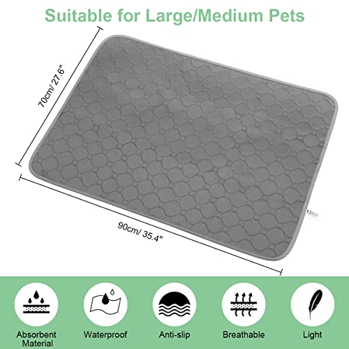 ETACCU Almohadilla de Entrenamiento para Perros Reutilizable 2 PCS, Lavable Alfombras para Mascotas y Gatos Ultraabsorbente, Toallitas de Entrenamiento Antideslizante para Mascotas (90*70 cm)