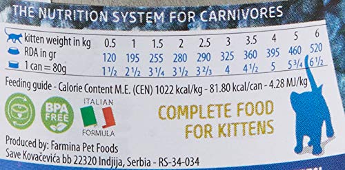 Farmina Natural & Delicious feline Ocean Kitten con Merluzzo, Gamberetti e Zucca 80 gr umido
