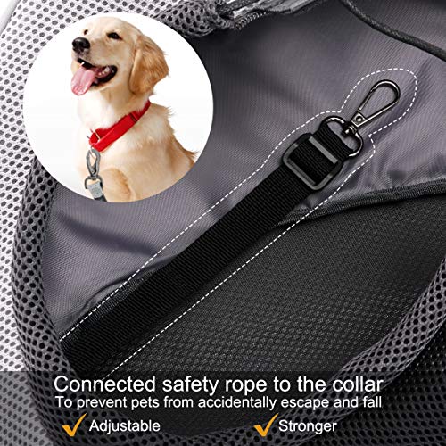 FDJASGY Mochila de malla transpirable para perros pequeños y gatos, mochila para cachorros con bolsa y correa ajustable