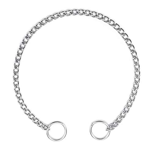 Filhome Collar de estrangulador de perro, collar de cadena de acero inoxidable, collar de choque de metal para cachorros, collar de cadena de deslizamiento para entrenamiento