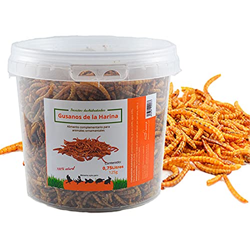 FINCA CASAREJO Tenebrios deshidratados - Gusanos Secos para alimentación Animal - Fuente Natural de proteínas para Patos y Otras Aves (700 g)