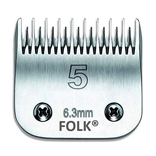 Folk Cabezal Cuchillas Intercambiable Serie A5 peluquería Canina, Serie Wahl, Andis, Aesculap, Moser, Oster, Liveryman, GTS (G - Size #5-6,30mm)