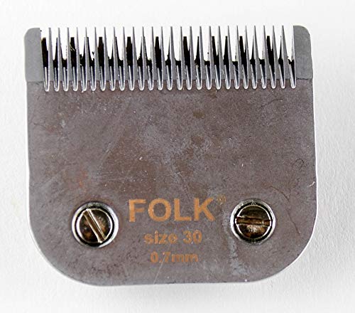 Folk Cabezal de Cuchilla Size 30 de la Serie A5 - Nº30 - De Corte Corto a 0,70 mm Cuchilla Acero. Peluqueria Canina