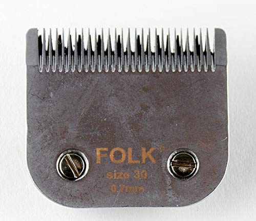 Folk Cabezal de Cuchilla Size 30 de la Serie A5 - Nº30 - De Corte Corto a 0,70 mm Cuchilla Acero. Peluqueria Canina