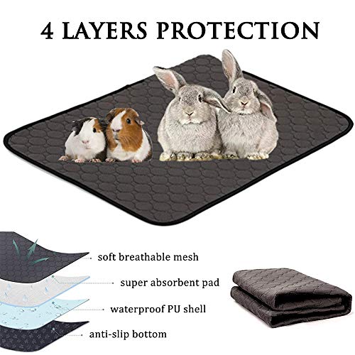 Forros de jaula de vellón para animales pequeños, almohadillas de conejillo de indias reutilizables impermeables, almohadilla de cama de conejo súper absorbente