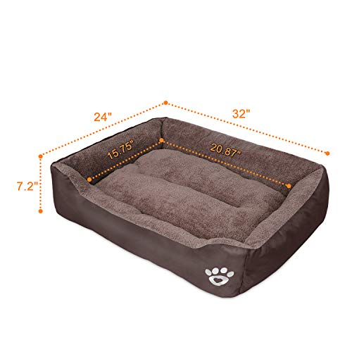 FRISTONE Cama Lavable para Perros pequeños y Grandes Cama Blanda para Perros,XL Marrón